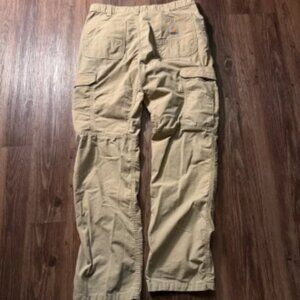 Carhartt Mens Cargo Pants 34x34 Beige Outdoor Workwear Cotton Blend
